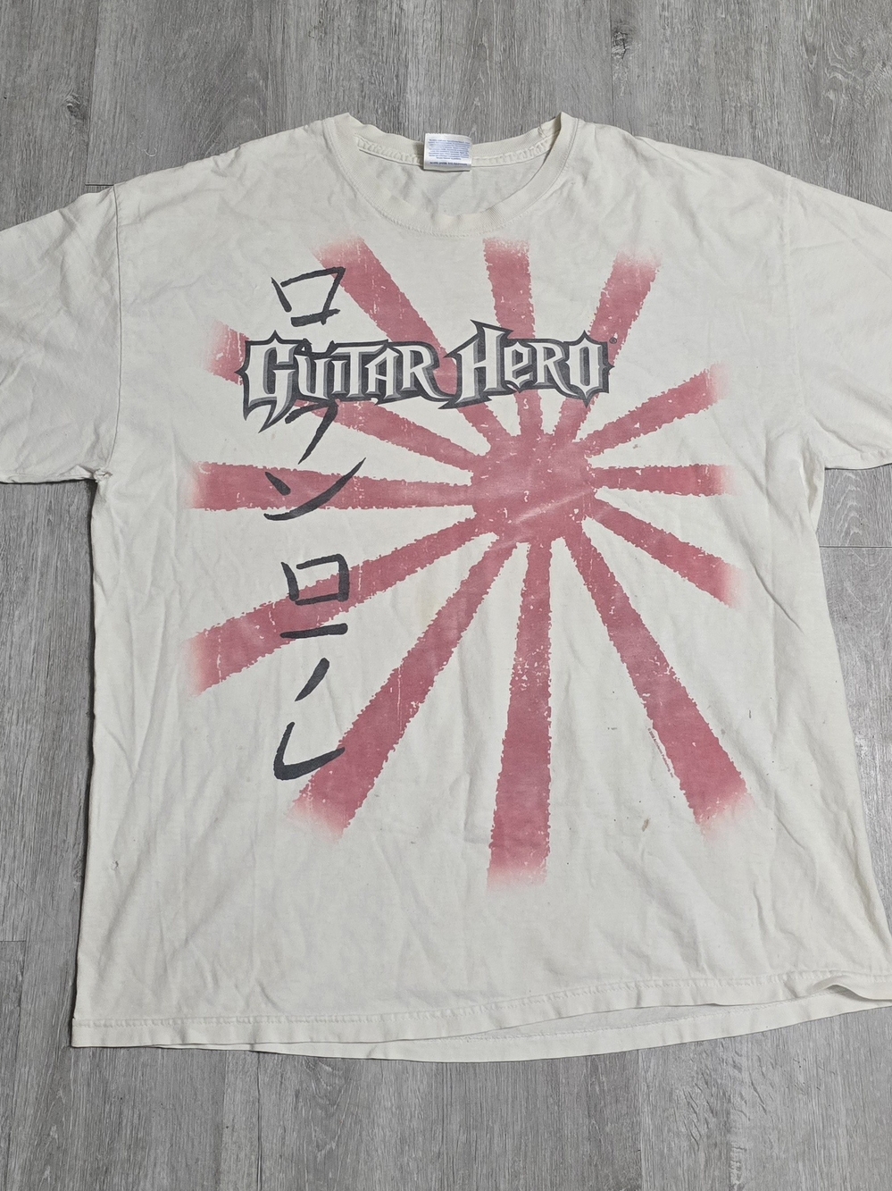 Y2K 2008 Guitar Hero Rising Sun Japan Video Game Promo Tee Vintage Rare Size XL